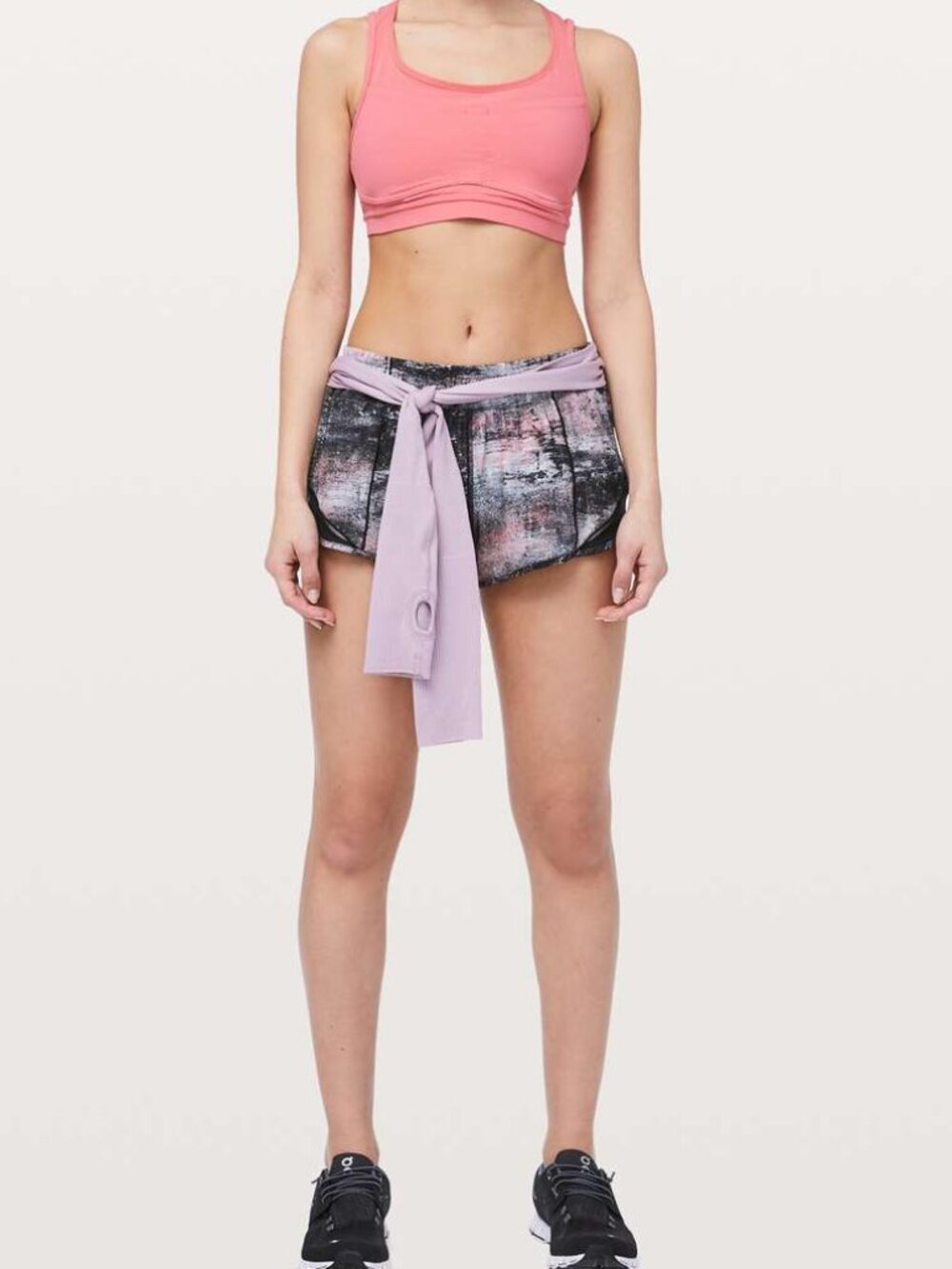 Lululemon Hotty Hot Short II *2.5" Azurite Poppy Coral Multi / Black size 4